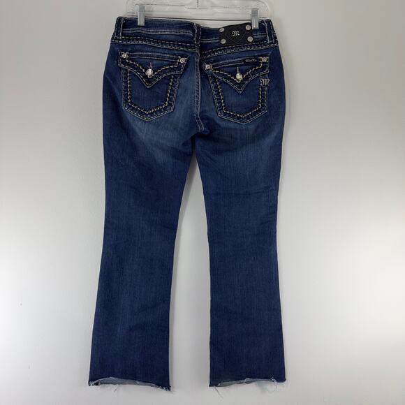 Miss Me Women’s Bootcut Jeans‎ Size 30 JS5014B89V Blue Embellished Flap Pockets - Picture 3 of 10